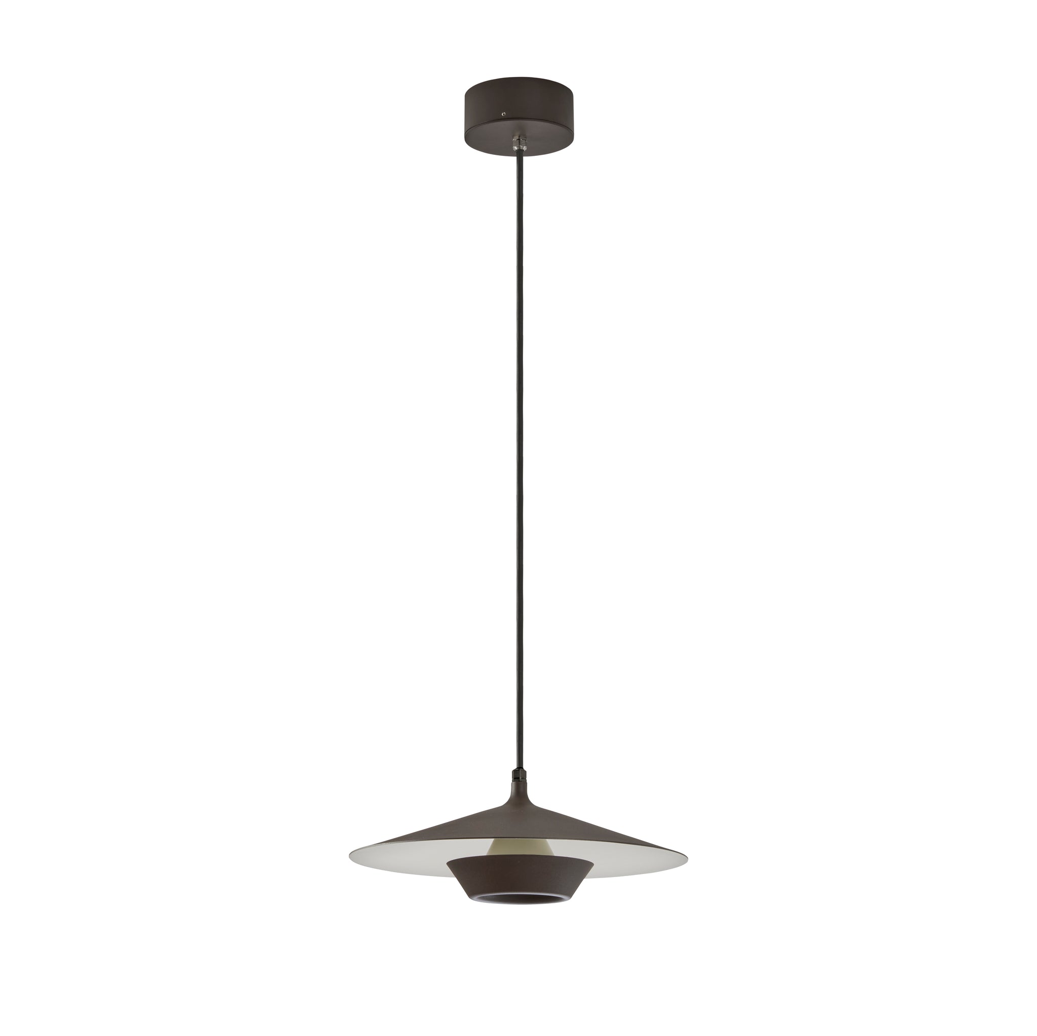Fanalet S/35 Outdoor Bover — luminaire complet, extérieur brun graphite et intérieur blanc