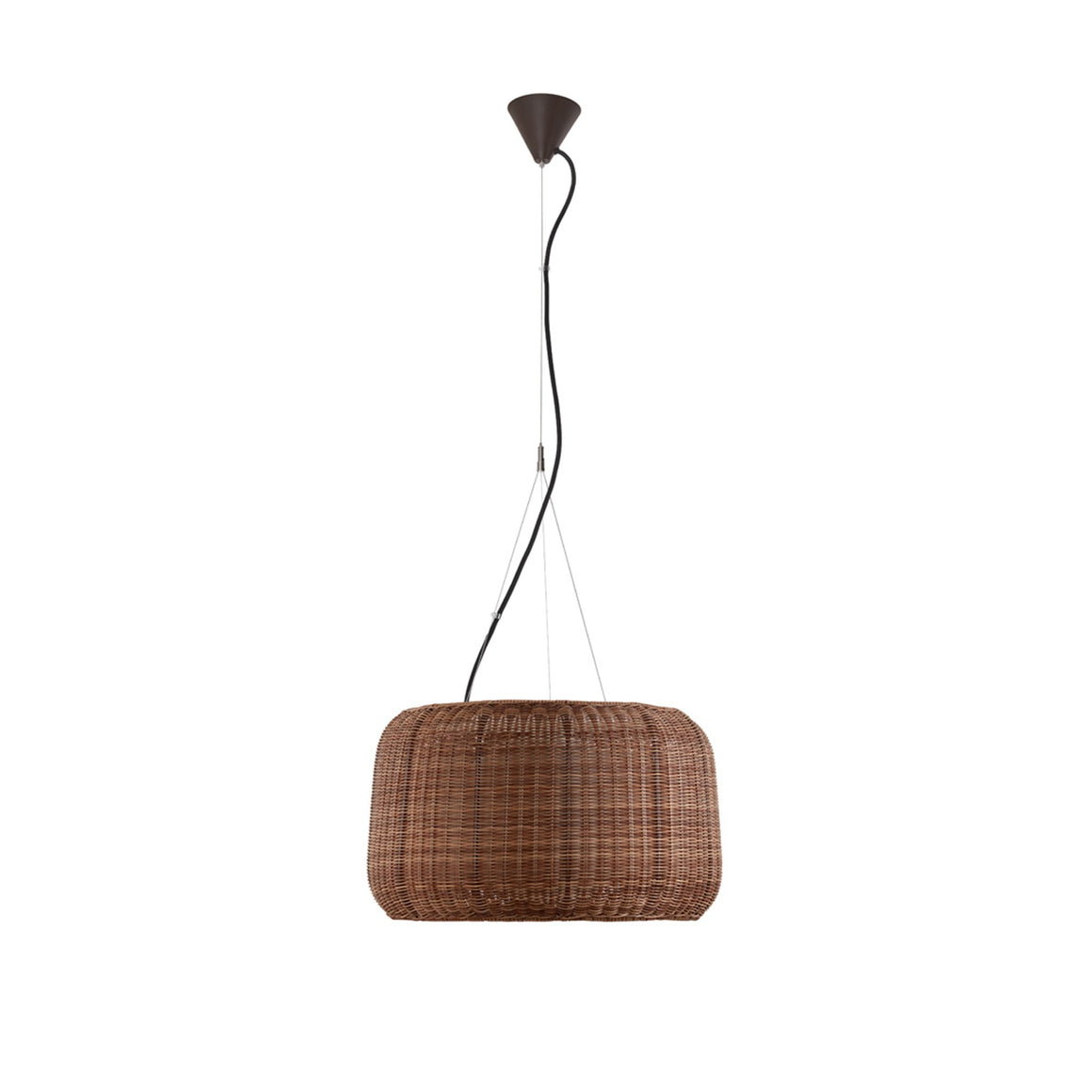 Fora S Bover — luminaire complet Ø 50 cm, structure blanc cassé et tressage beige clair
