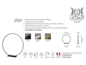 Le Deun Giga 180 Giga Lampadaires Le Deun